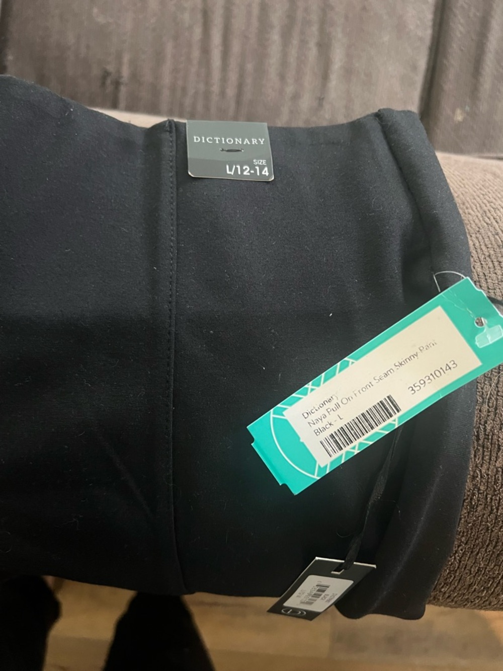 NWT Dictionary Naya Front Seam Women's Black Skinny Ponte Pants. Size L (12/14) - Picture 8 of 11